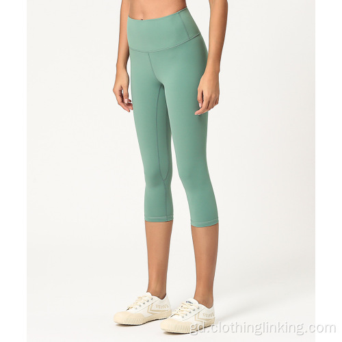 3/4 Pants Yoga Fad Waist Àrd